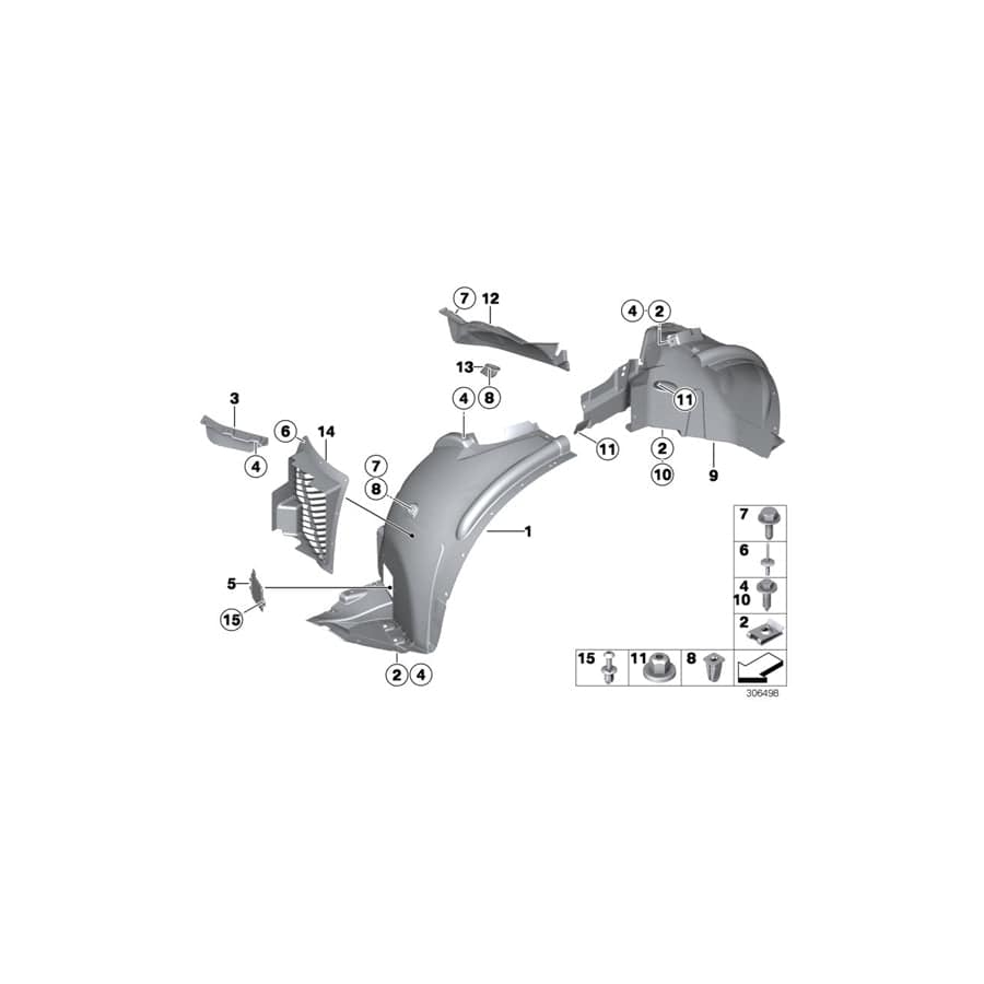 Genuine BMW 51718046303 E70 Wheel Arch Cover, Front Section, Lft Frt M (Inc. X5)