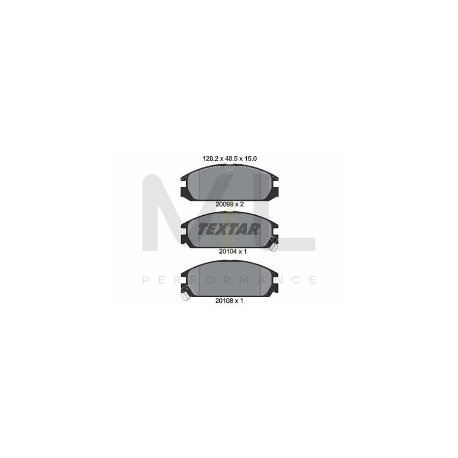 TEXTAR 2009902 Brake pad set with acoustic wear warning