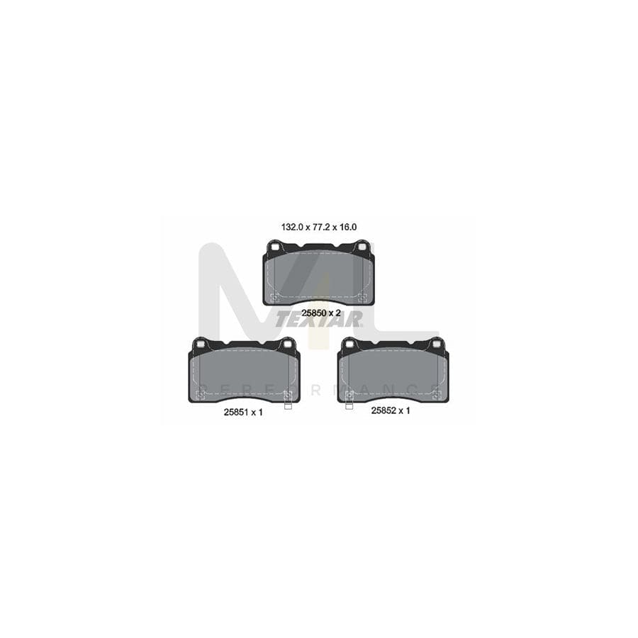 TEXTAR 2585001 Brake pad set for HONDA Civic X Hatchback (FC,FK) incl. wear warning contact