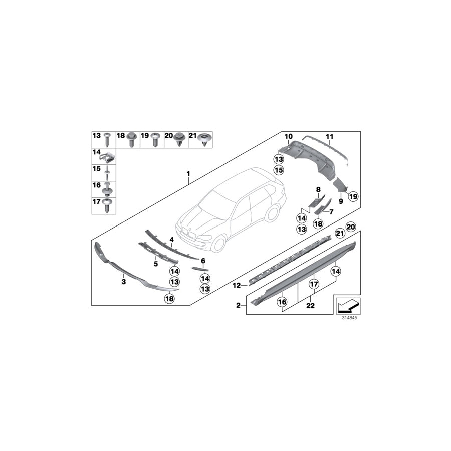 Genuine BMW 51122182370 E70 Side Section, Bumper, Rear Right (Inc. X5 40dX, X5 35iX & X5 50iX)
