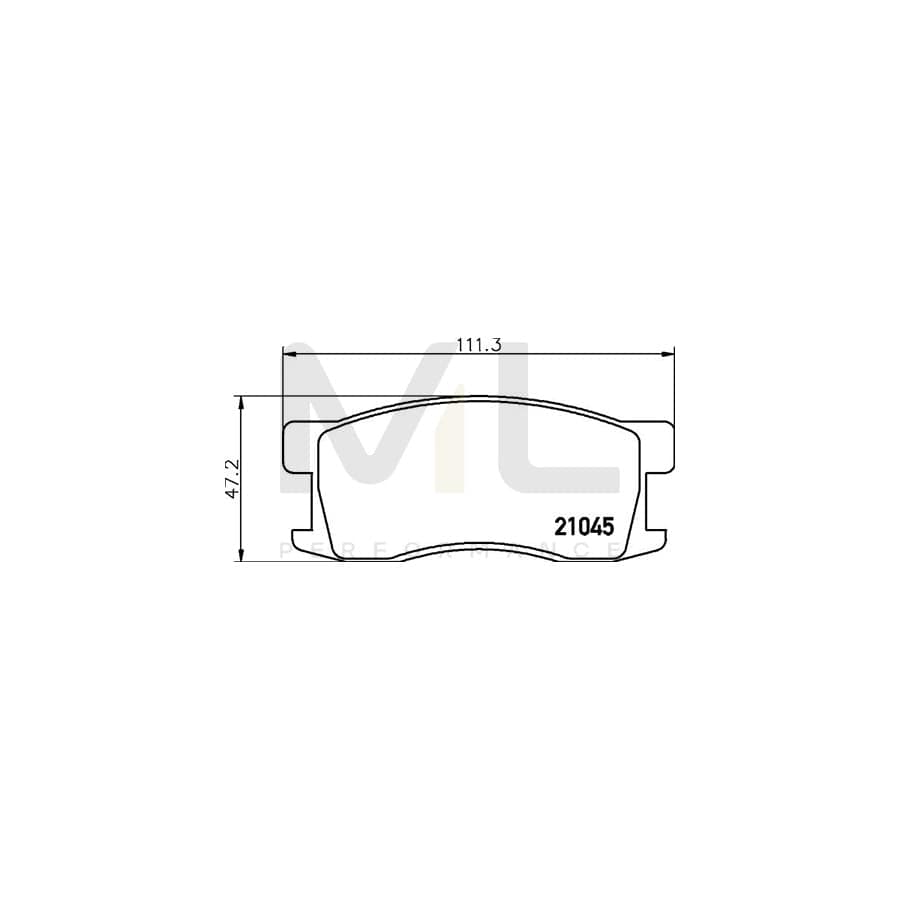 TEXTAR 2104502 Brake pad set for HONDA Quintet (SU) not prepared for wear indicator