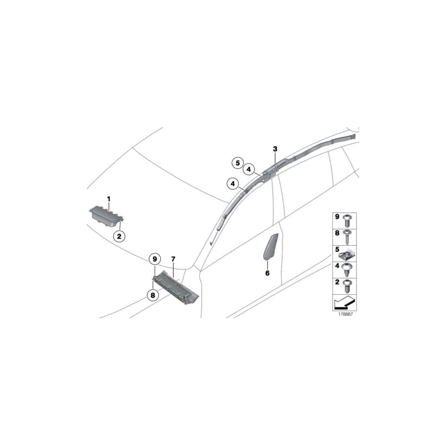 Genuine BMW 72129188291 Knee Pad, Airbag Module, Passenger Side SCHWARZ (Inc. 550iX, 535iX & 550i)
