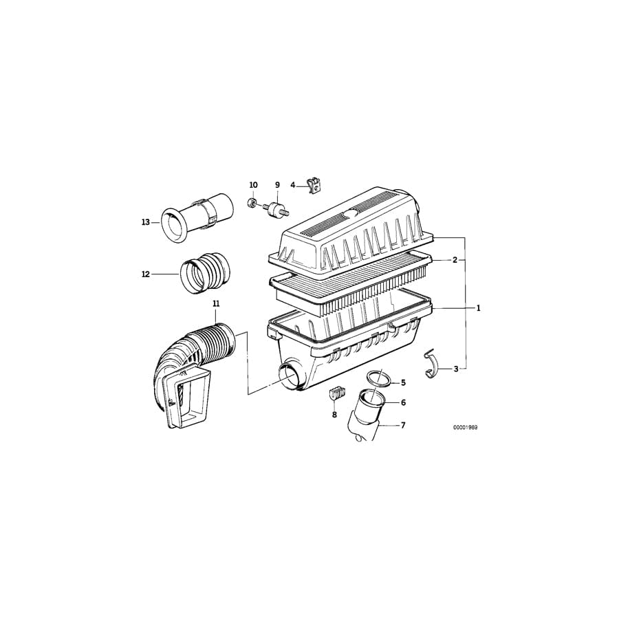 Genuine BMW 13711707727 E34 E32 Intake Muffler (Inc. 735iL, 735i & 730iL)