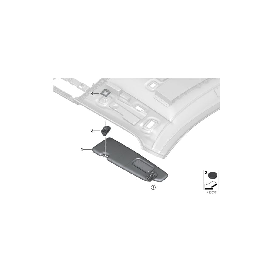 Genuine BMW 51168079801 G15 F92 F93 Left Sun Visor SCHWARZ (Inc. 840iX, M8 & M850iX)