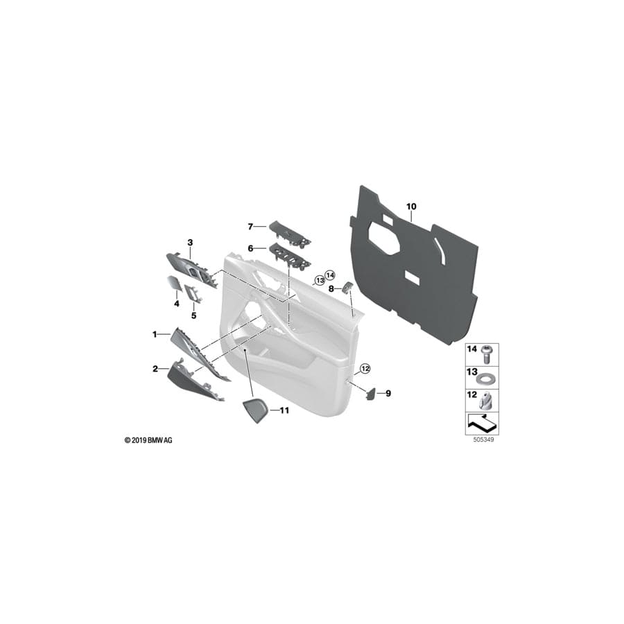 Genuine BMW 51428499623 G06 Cover Loudspeaker Left BLACK (Inc. X6)
