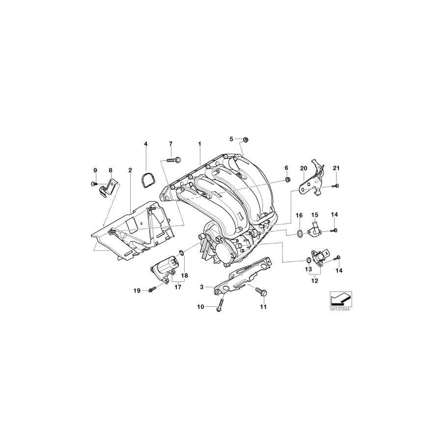 Genuine BMW 11617529440 E85 E83 E87 Intake Manifold (Inc. Z4 2.0i, 120i & X3 2.0i)