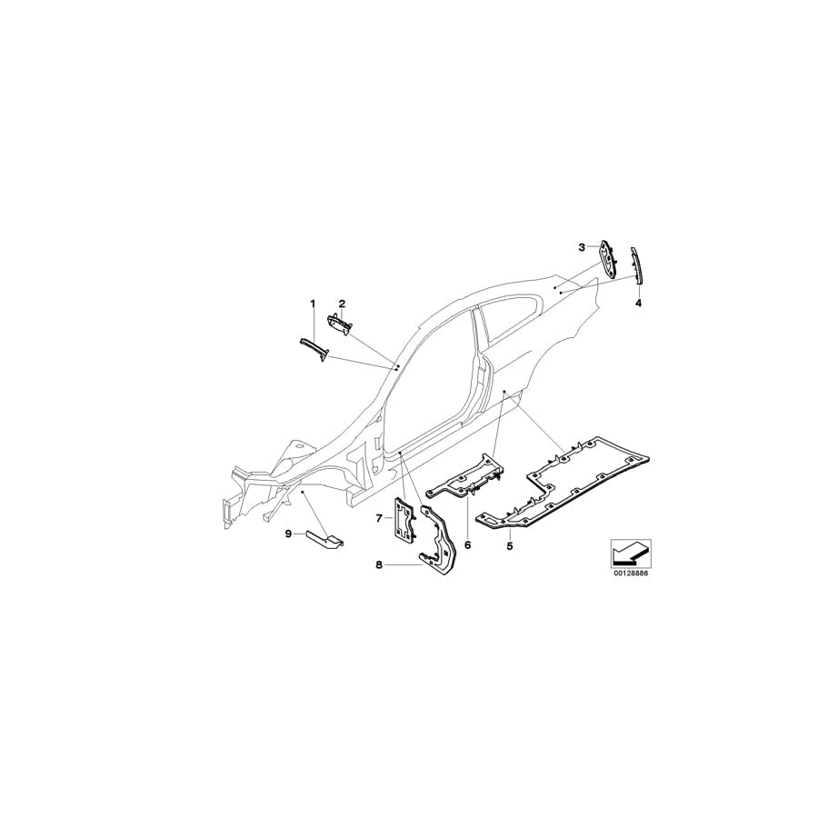 Genuine BMW 41147135326 E63 E64 Moulded Part F Supporting Strut, Right (Inc. 635d, 650i & M6)