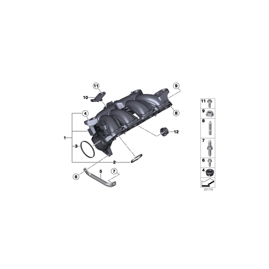 Genuine BMW 11617528342 F21 Intake Manifold Support (Inc. 114i, 120i & JCW ALL4)