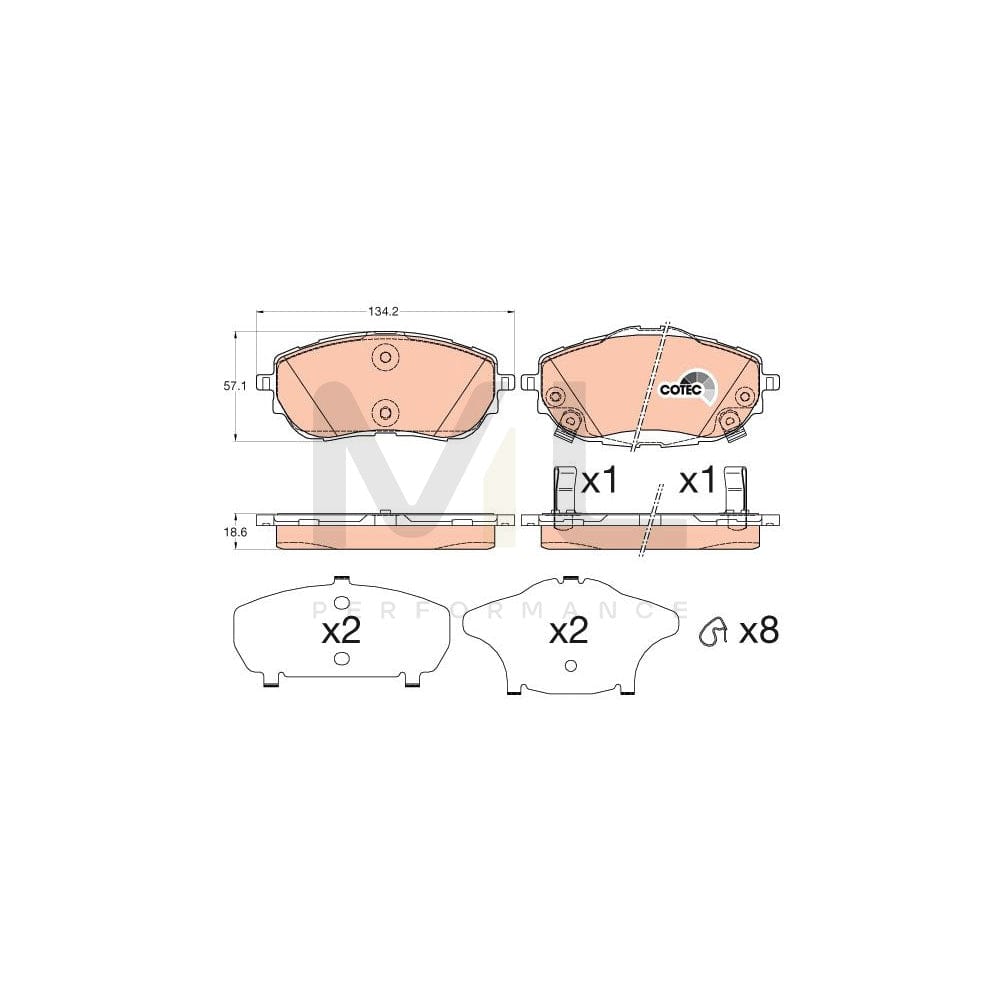 TRW Cotec Gdb3598 Brake Pad Set With Acoustic Wear Warning