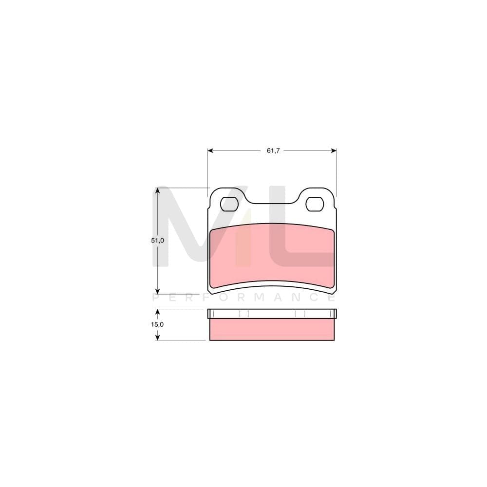 TRW Gdb1124 Brake Pad Set Not Prepared For Wear Indicator