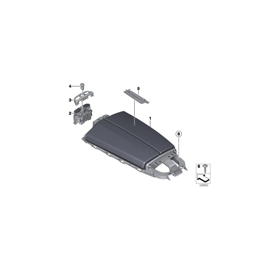 Genuine BMW 51168066424 F13 Armrest In Leather, Front Center SCHWARZ (Inc. M6)