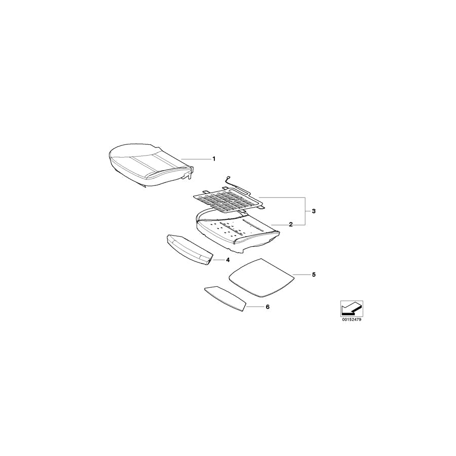 Genuine BMW 52109142352 E66 E61 E60 Comfort Seat Upholstery, Right OC3 (Inc. 530i, M5 & 550i)