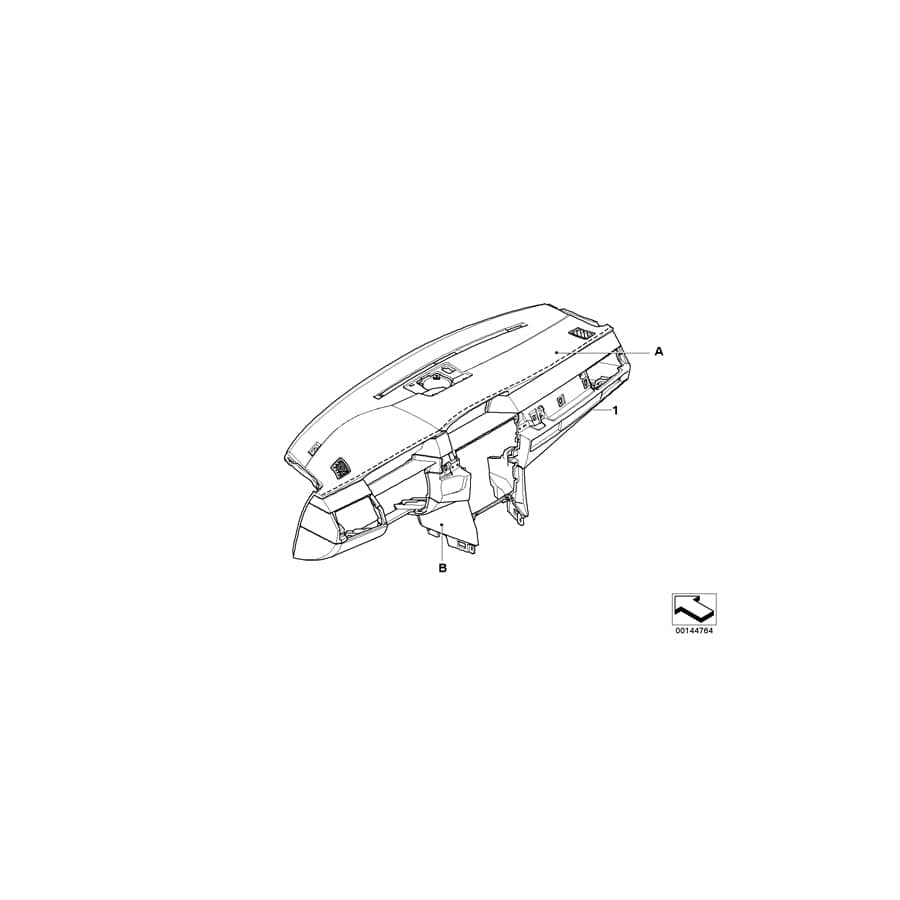 Genuine BMW 51457967233 E61 E60 Trim Panel Dashboard, Leather INDIVIDUAL (Inc. 530xd, 535d & 535i)