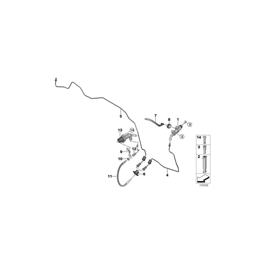 Genuine BMW 21526871188 G20 G29 G01 Bracket, Clutch Line (Inc. 320d, Z4 20i & 318d)