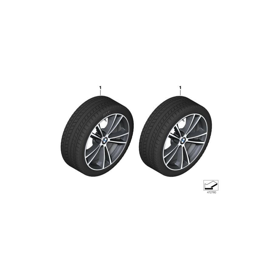 Genuine BMW 36110048015 G30 G31 Tpm Wwt Ferric Grey Burnished 225/55R17 97H (Inc. 520dX, 518d & 540iX)