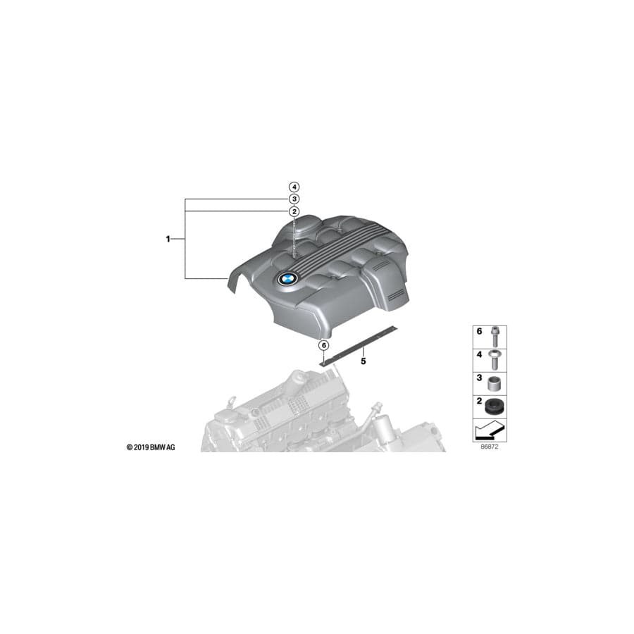 Genuine BMW 11617547378 E64 E61 E60 Sound Protection Cap (Inc. 545i & 645Ci)
