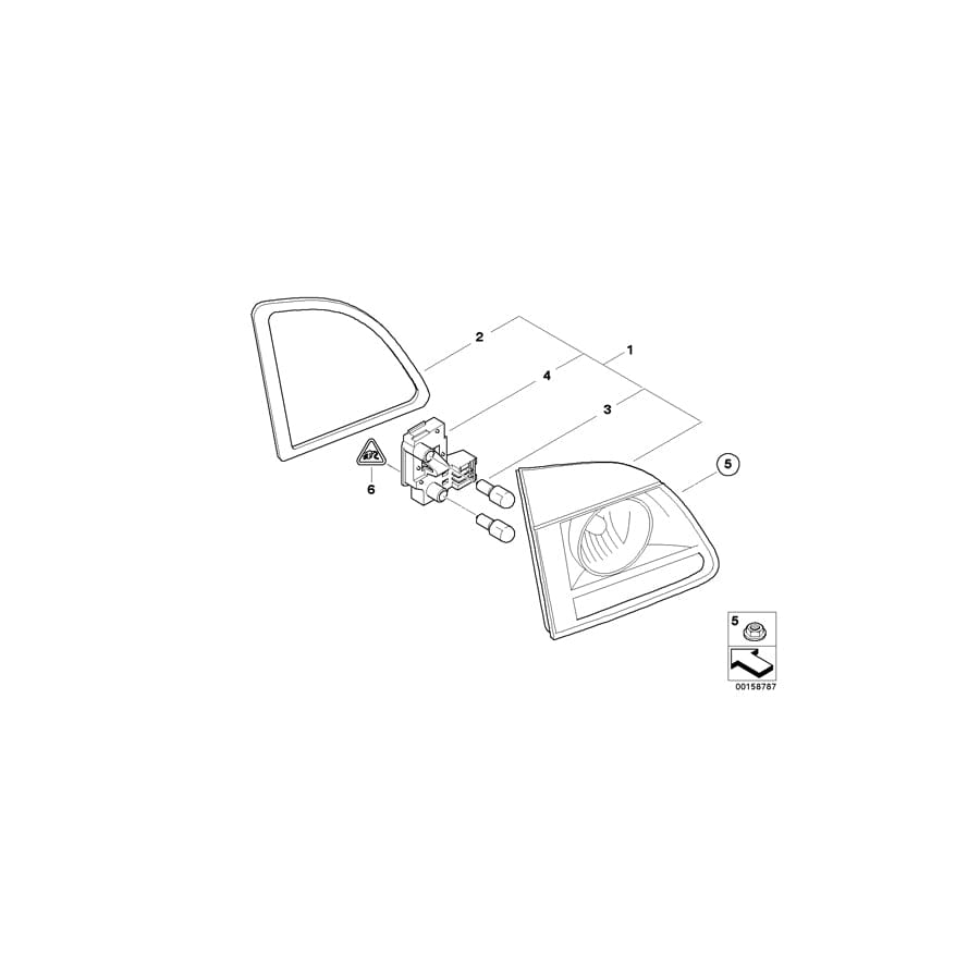 Genuine BMW 63126941465 E61 Seal, Rear Light,Luggage-Compartment Lid (Inc. 550i, 525xi & 545i)