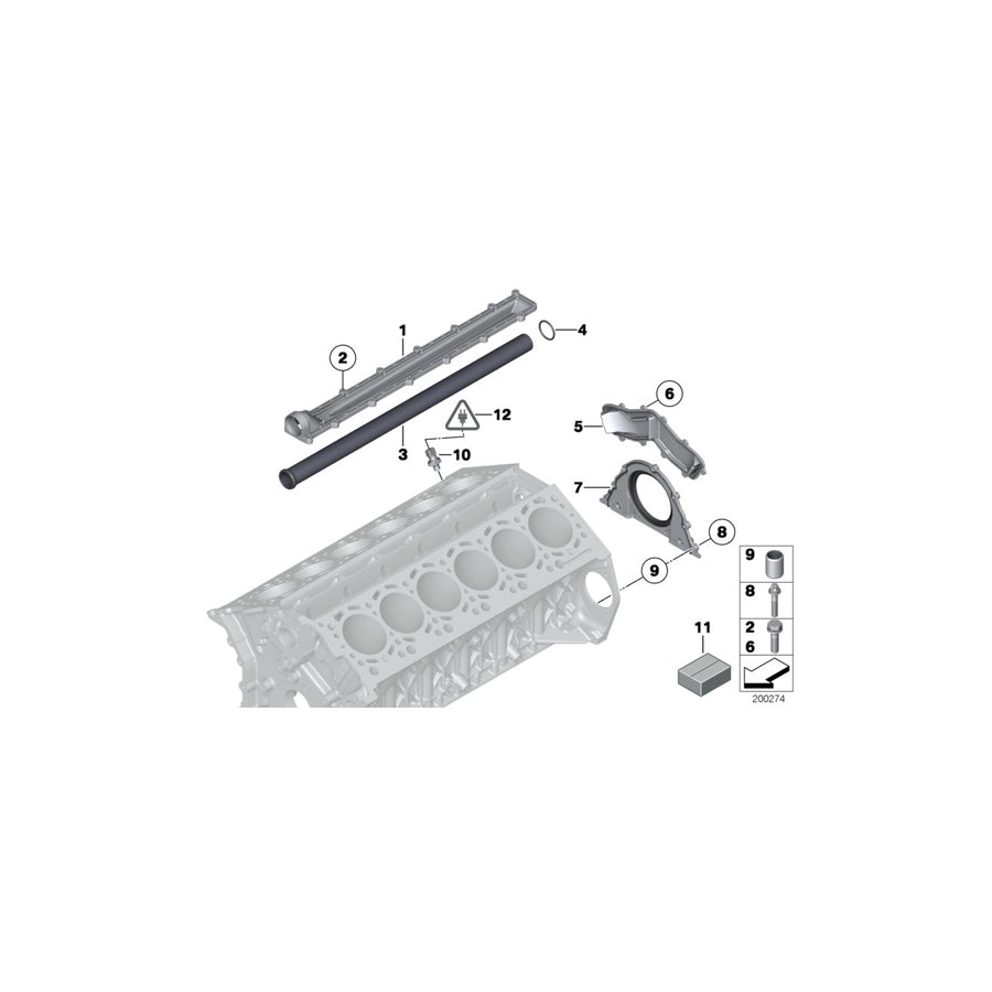 Genuine BMW 11112162453 RR6 F01 Gasket Set Engine Block Asbesto Free (Inc. Wraith, Dawn & 760Li)