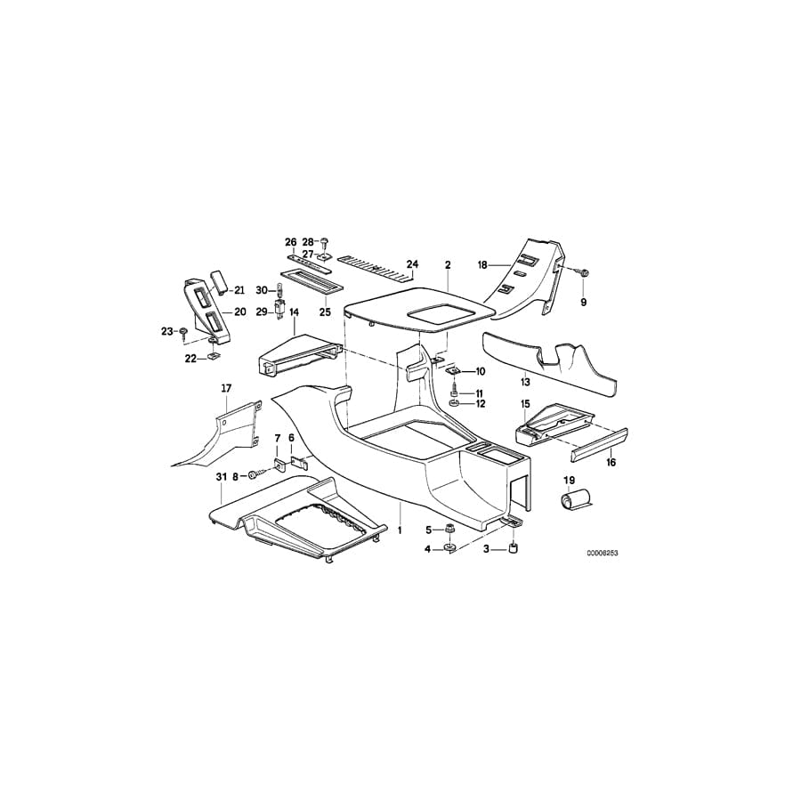 Genuine BMW 51168141314 E34 E32 Cover SILBERGRAU HELL (Inc. 540i, 750iL & 524td)