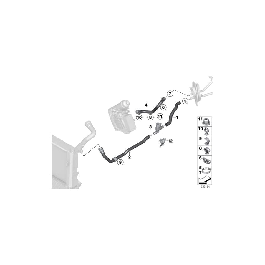 Genuine BMW 64219322073 F87 F82 Hose Clamp (Inc. M2, M235i & M4 GTS)