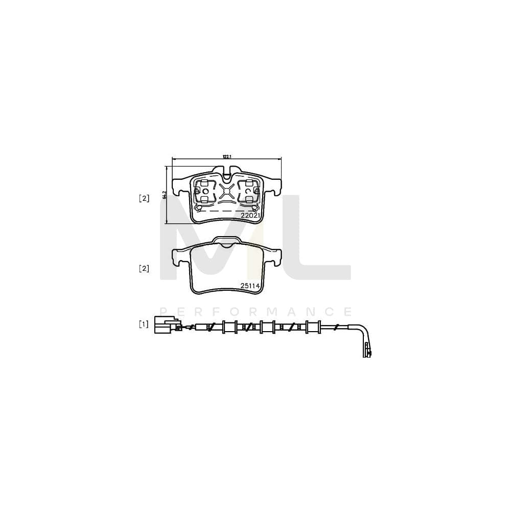 Hella 8DB 355 021-561 Brake Pad Set For Jaguar Xk Incl. Wear Warning Contact | ML Performance Car Parts