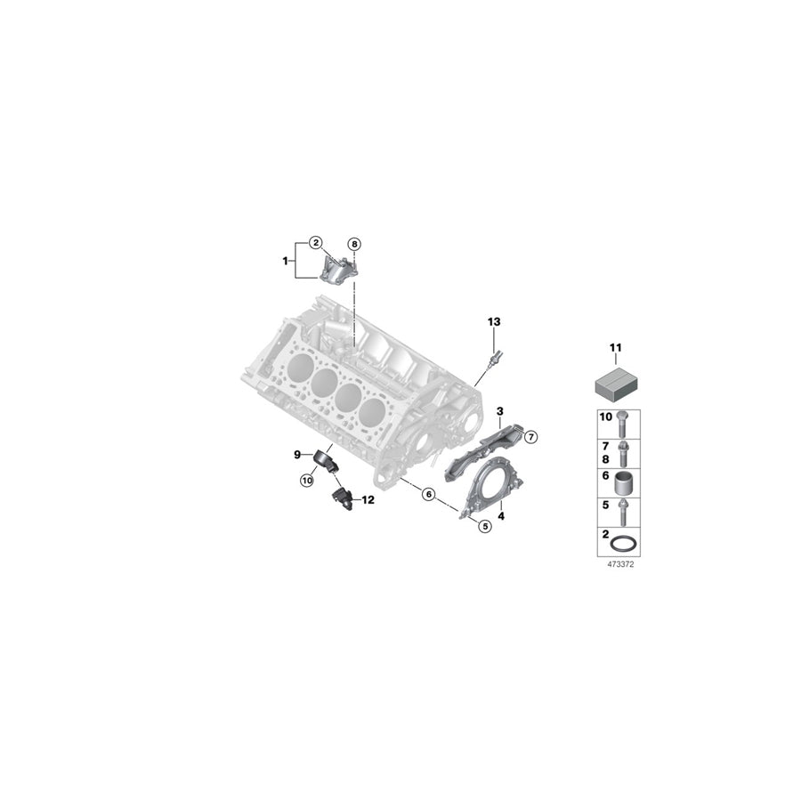Genuine BMW 11112159389 F16 F06 F02 Gasket Set Engine Block Asbesto Free (Inc. Alpina B7LX, 750Li & 750LiX 4.4)