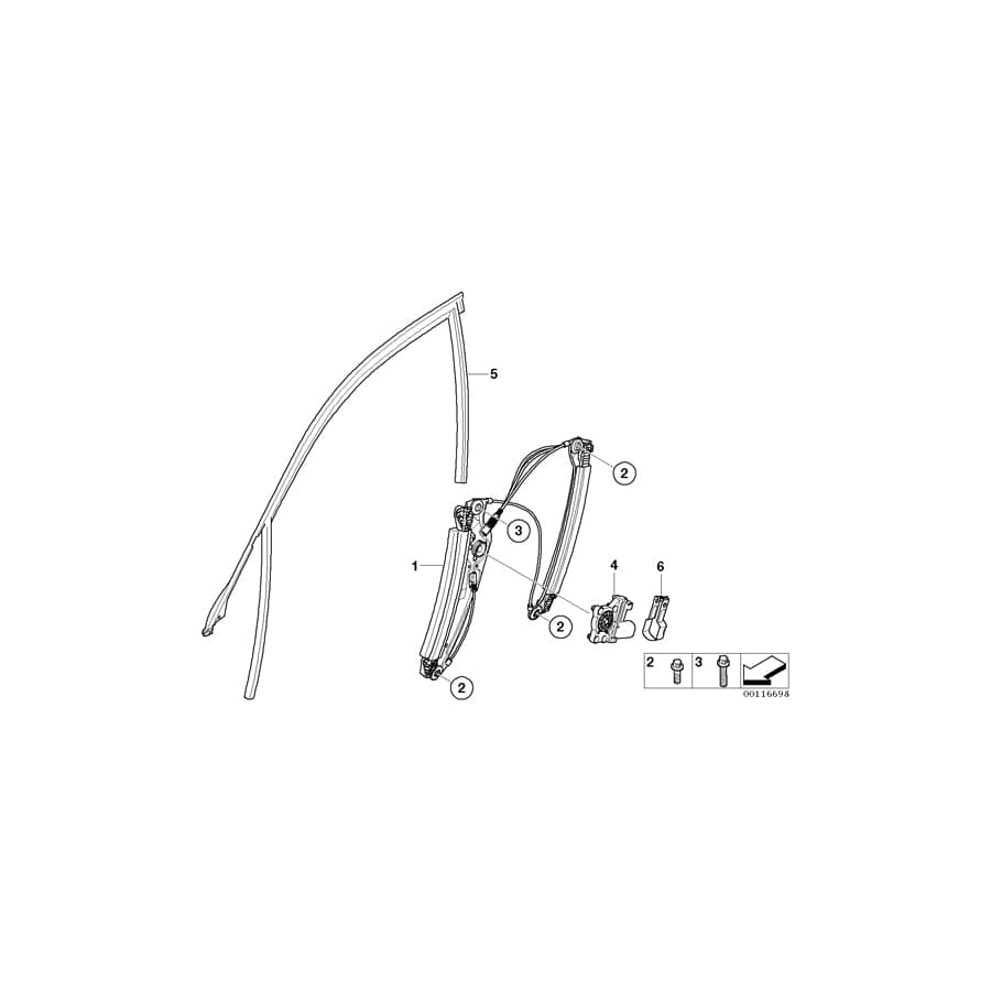 Genuine BMW 51337046526 E65 E66 Clamping Bracket Right (Inc. 745Li, 760Li & 740Li)