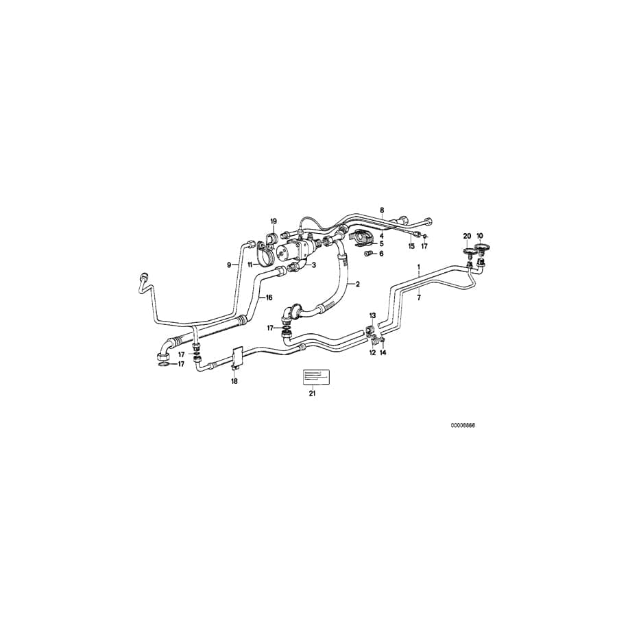 Genuine BMW 64501380695 E24 Tubing (Inc. M635CSi, 635CSi & 628CSi)