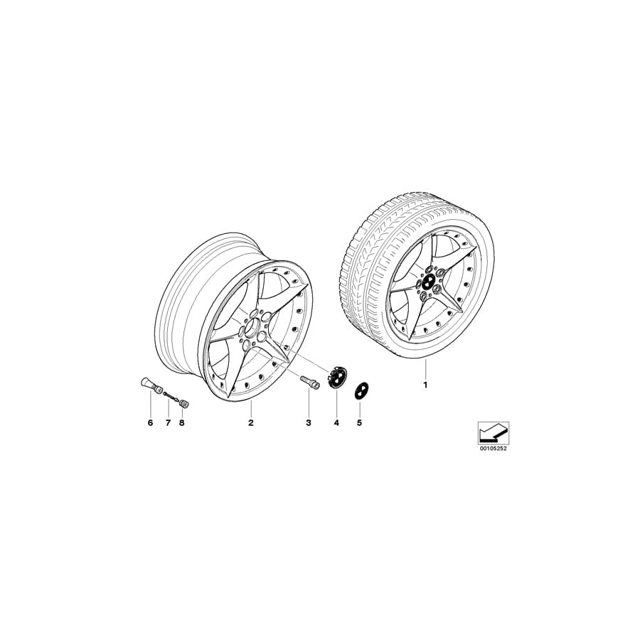 Genuine BMW 36116758195 E85 E86 Two-Piece Light Alloy Rim 81/2JX18 ET:50 (Inc. Z4)