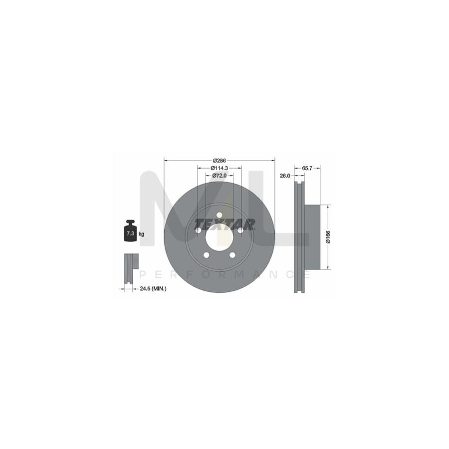 TEXTAR 92169000 Brake Disc for FORD USA EXPLORER Internally Vented, without wheel hub, without wheel studs - 1 piece