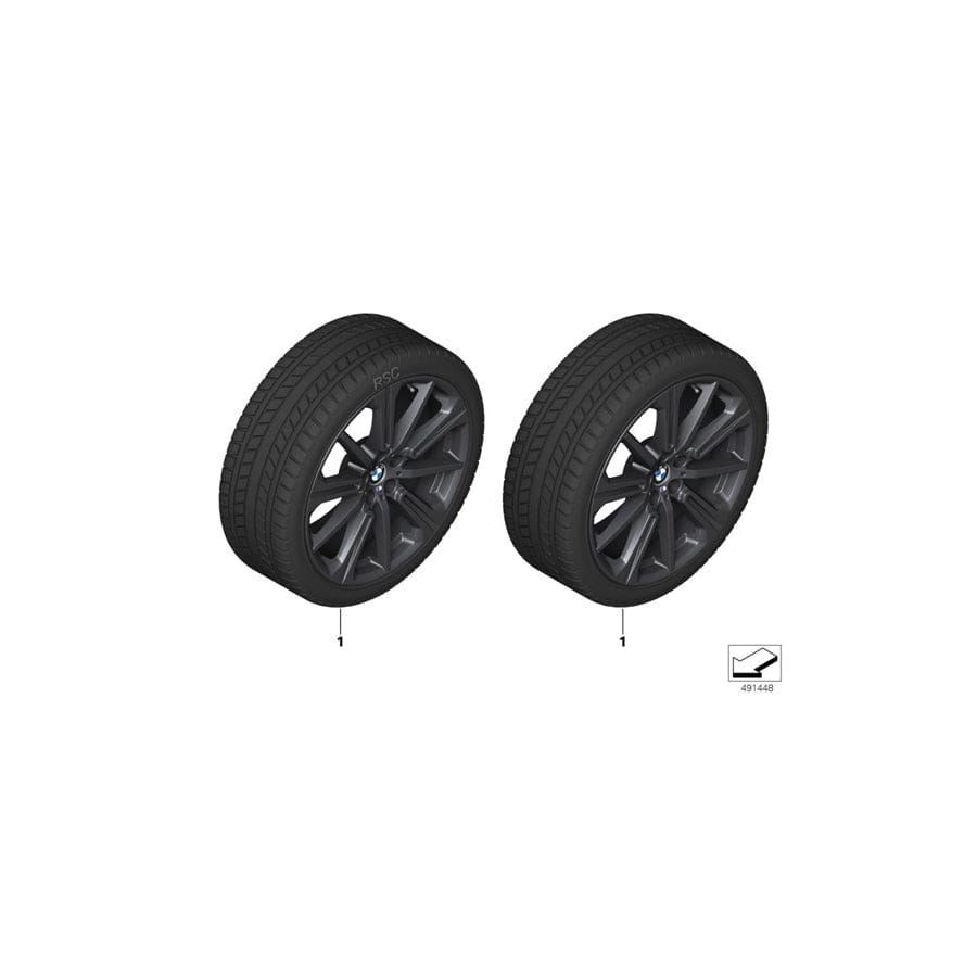 Genuine BMW 36112467226 G05 G06 Tpm Wheel & Tire All-Terrain Black Matte 275/45R20 110H (Inc. X5)