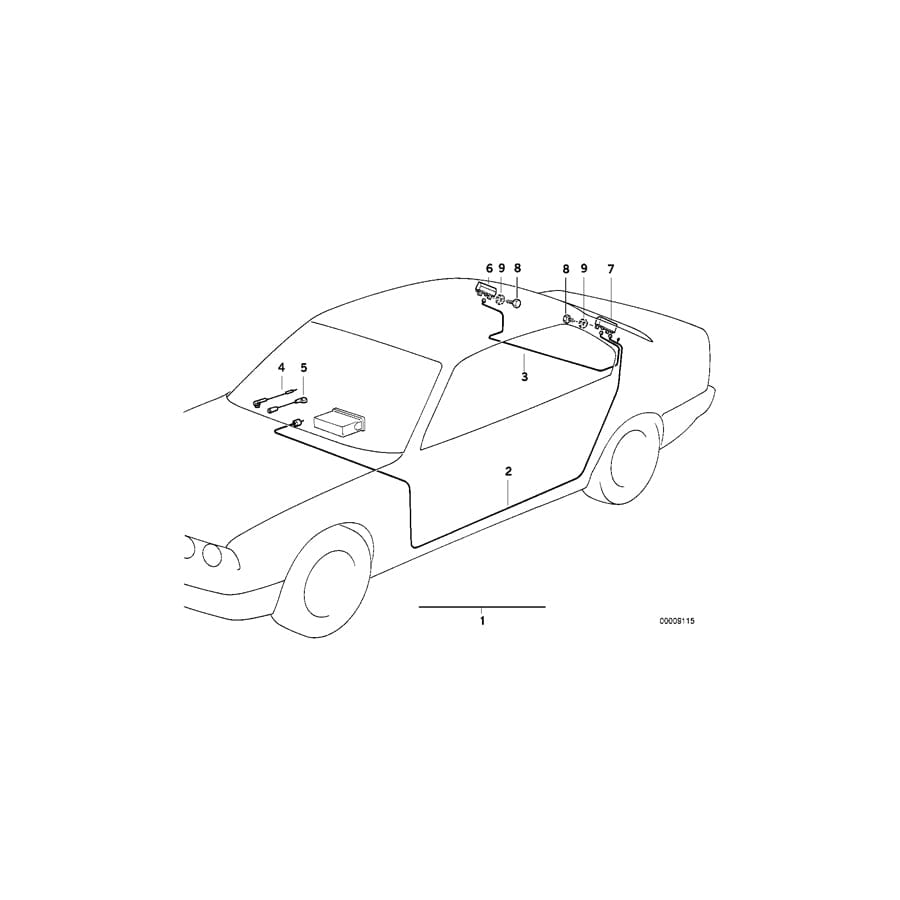 Genuine BMW 65248355137 E34 E32 Antenna Cable 2570mm (Inc. 525tds, 525td & 530i)