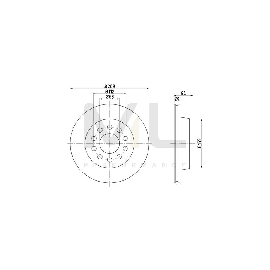 TEXTAR 92072900 Brake Disc Externally Vented, without wheel hub, without wheel studs - 1 piece