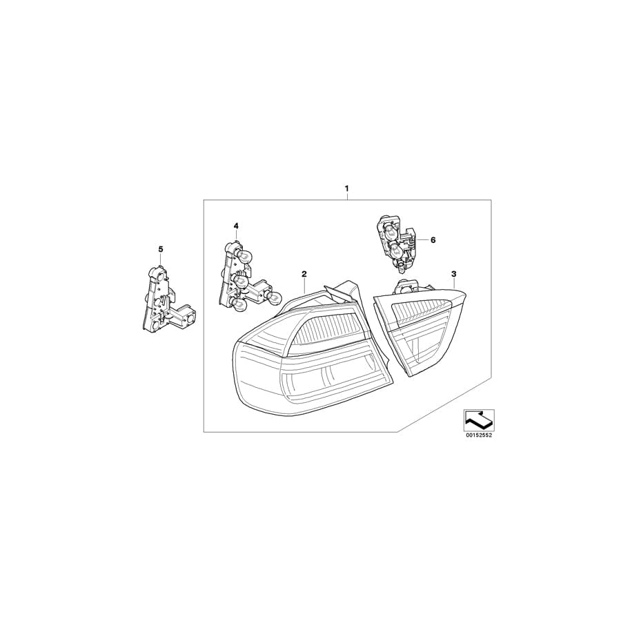 Genuine BMW 63210411421 E91 Bulb Socket, Rear Light Side Panel, Left E91 (Inc. 328i, 325xi & 323i)