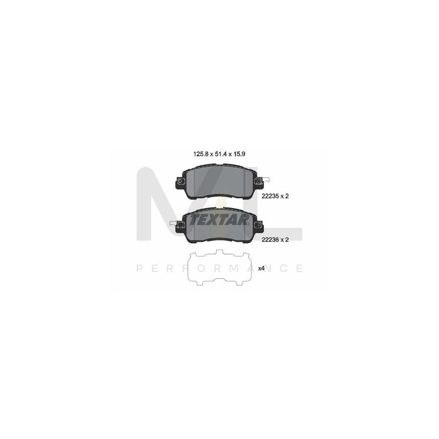 TEXTAR 2223501 Brake pad set with acoustic wear warning