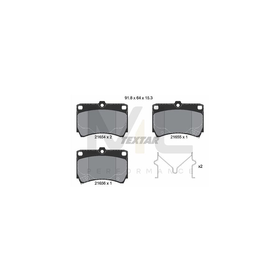 TEXTAR 2165404 Brake pad set with acoustic wear warning, with accessories