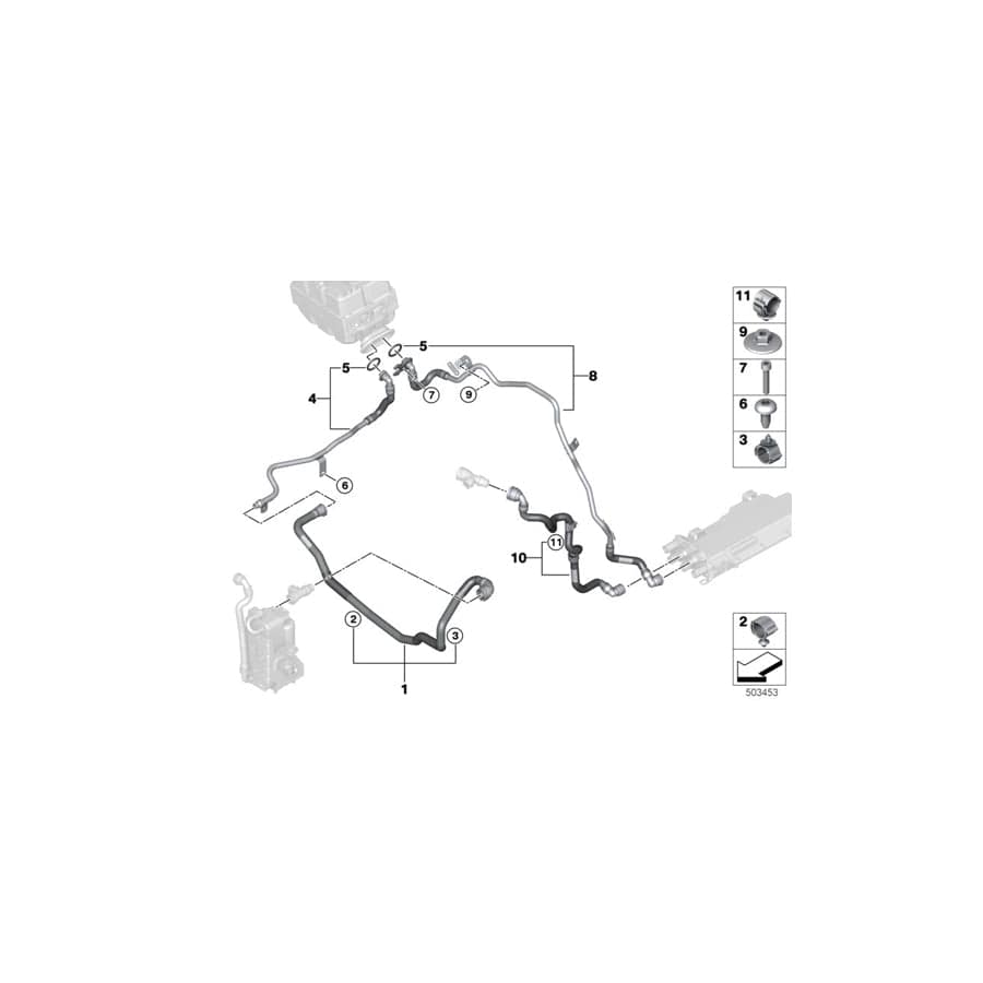 Genuine BMW 17128654301 G01 Line For Fuel Return, Power Electronics (Inc. X3 30eX)