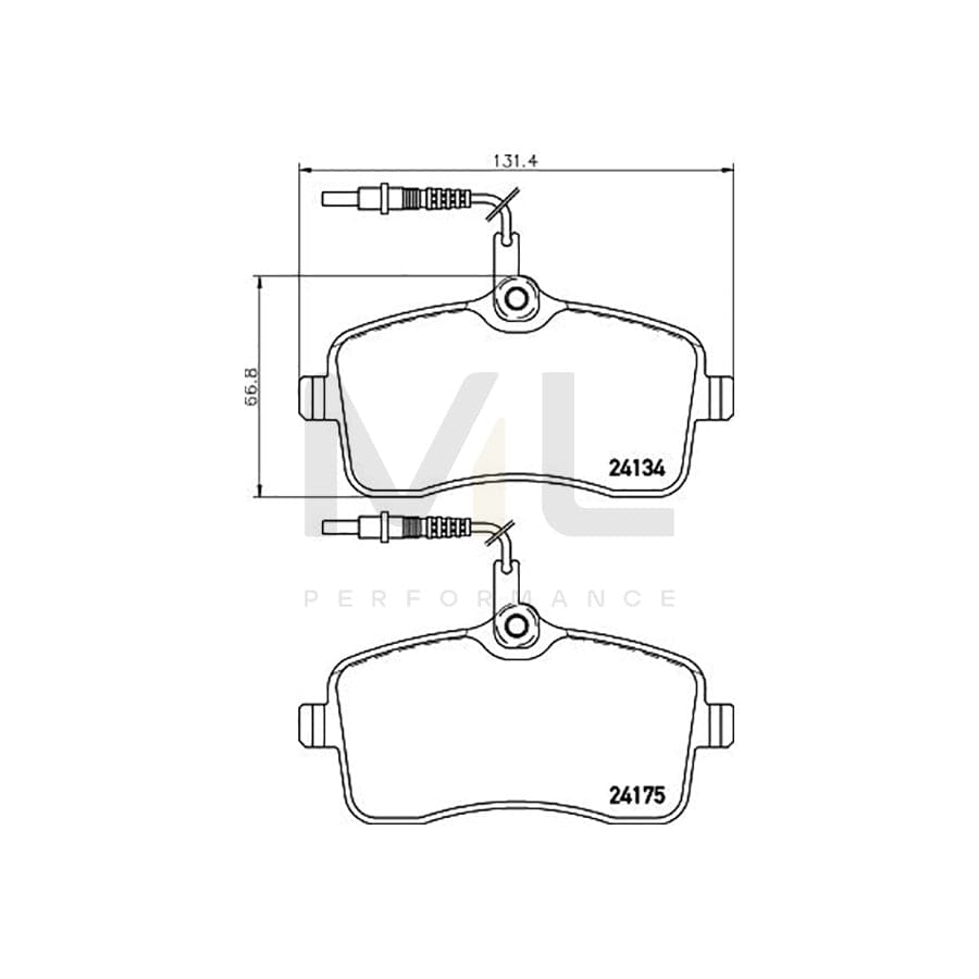 TEXTAR 2413401 Brake pad set for PEUGEOT 407 with integrated wear warning contact, with brake caliper screws, with accessories