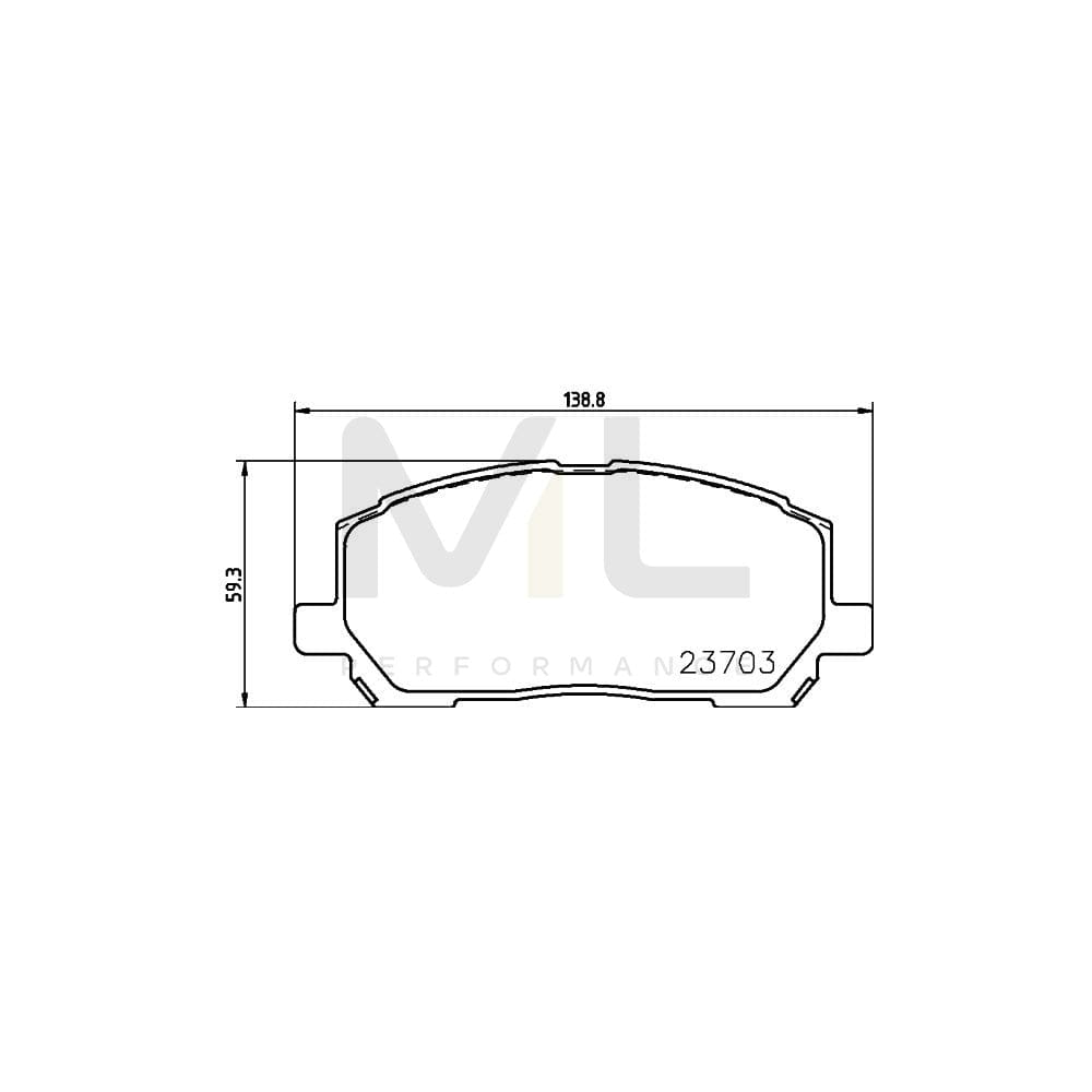 Hella 8DB 355 011-161 Brake Pad Set Incl. Wear Warning Contact | ML Performance Car Parts