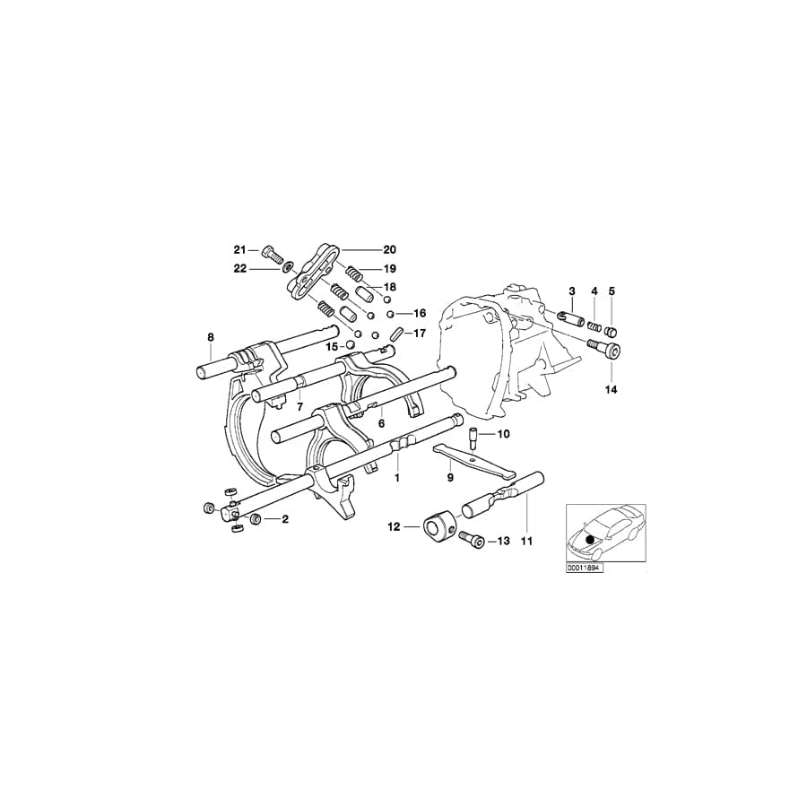 Genuine BMW 23311228386 E46 E34 E36 Pin (Inc. 320Ci, 318Ci & 525i)