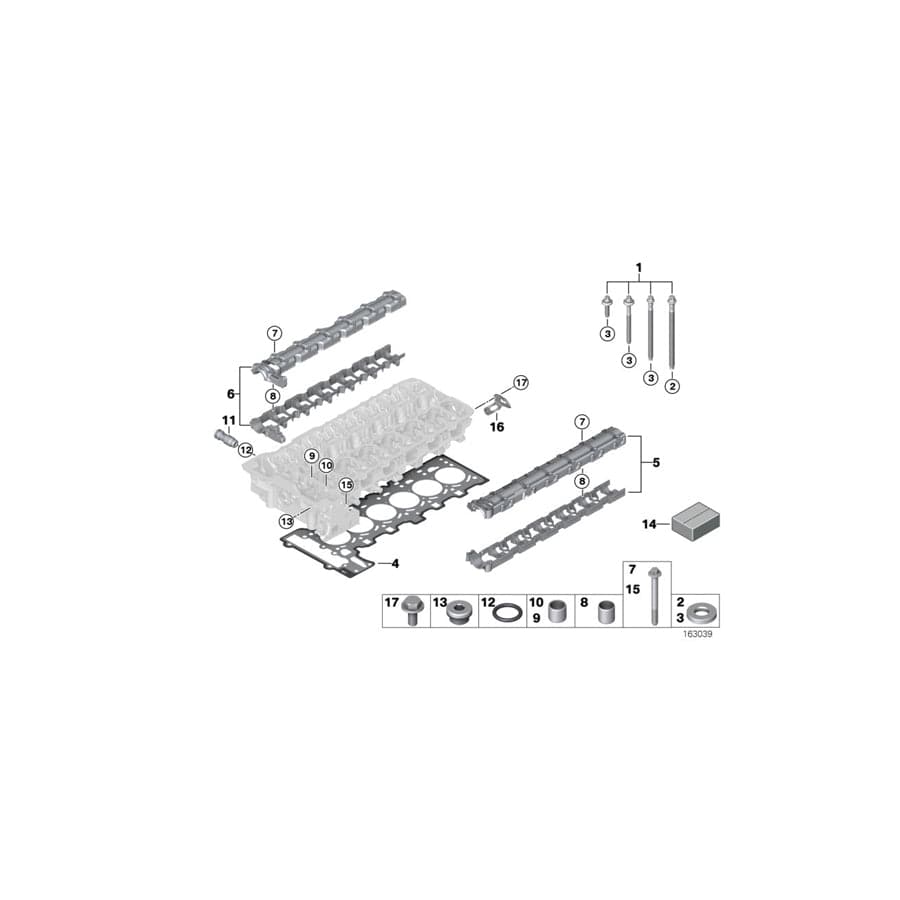 Genuine BMW 11121713264 E66 E53 E39 Dowel D=9,5mm (Inc. 630i, 730Li & E36 320i)