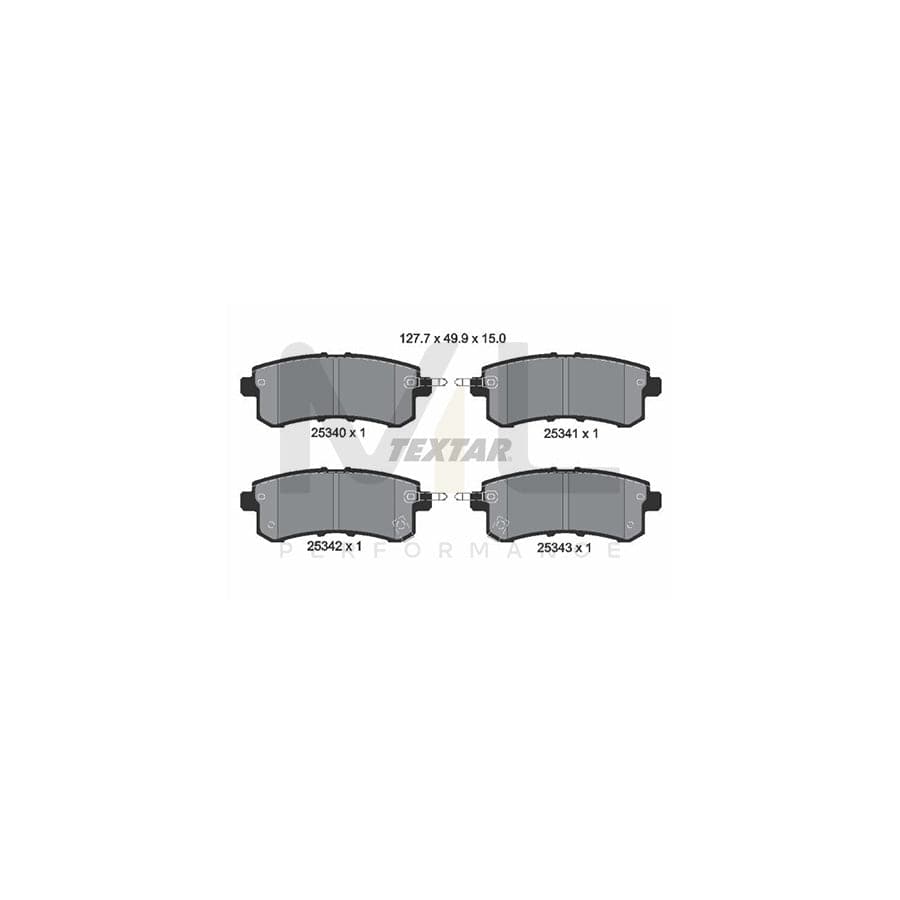 TEXTAR 2534001 Brake pad set with acoustic wear warning