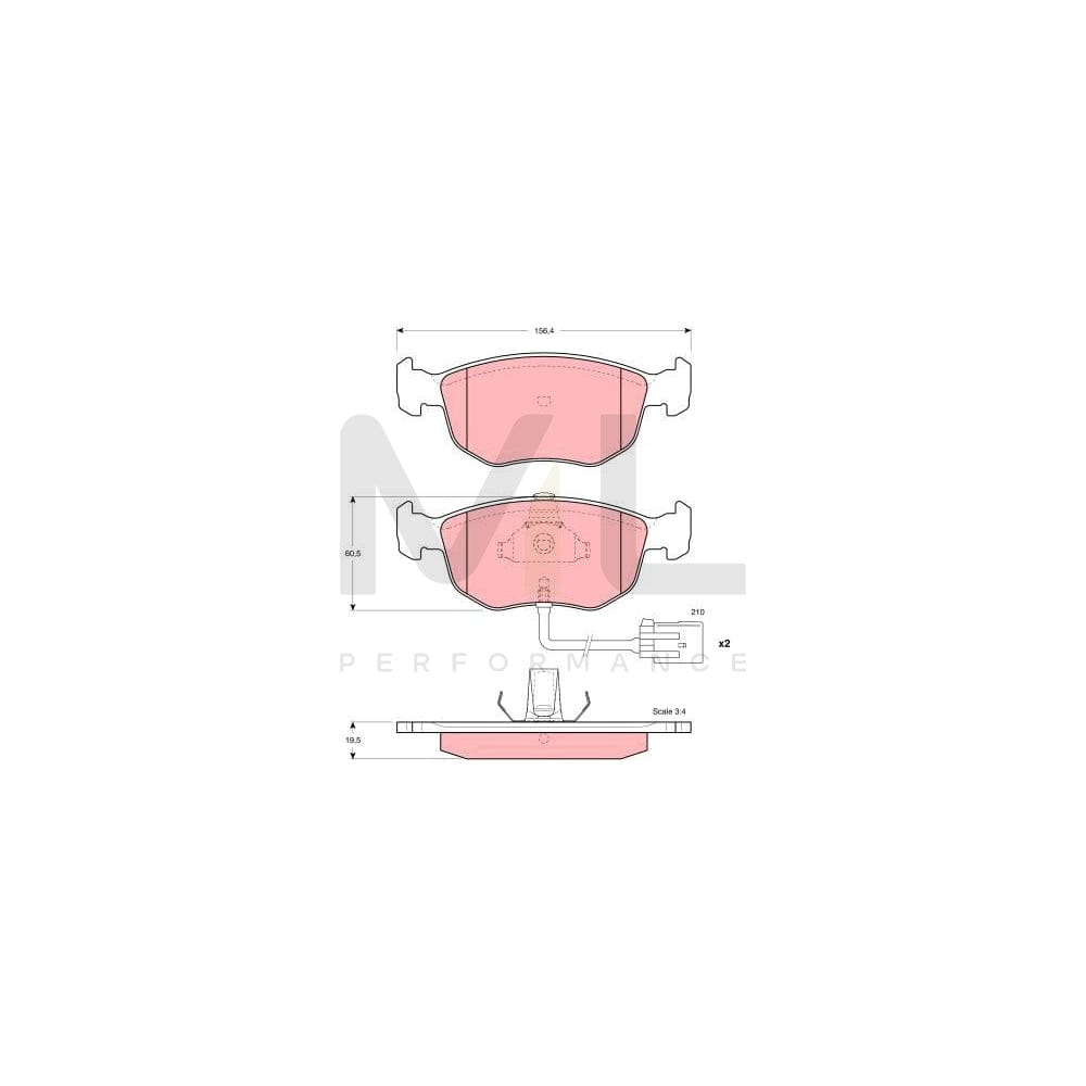 TRW Gdb1213 Brake Pad Set Incl. Wear Warning Contact