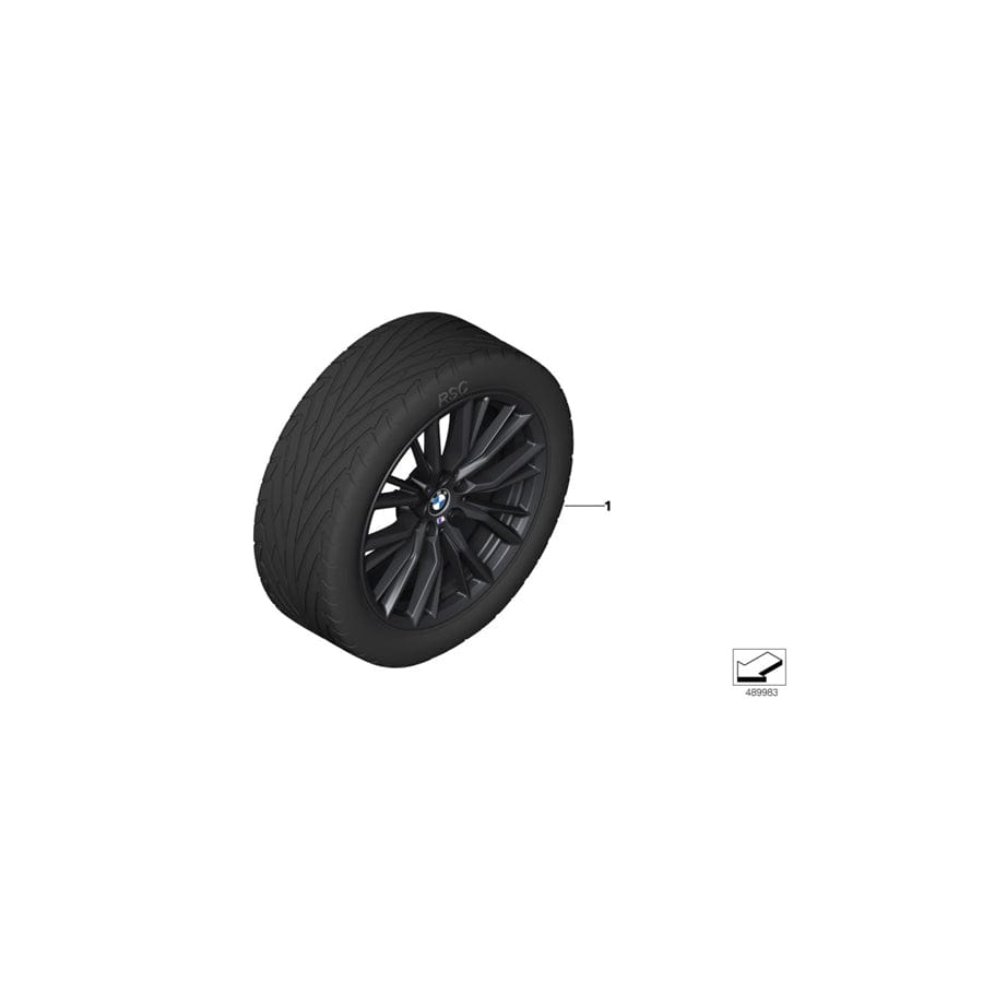 Genuine BMW 36112459543 G20 G21 Rdc Tire/Wheel Set, Summer, Black Matt M PERFORMANCE (Inc. 330i, 318d & 320dX)