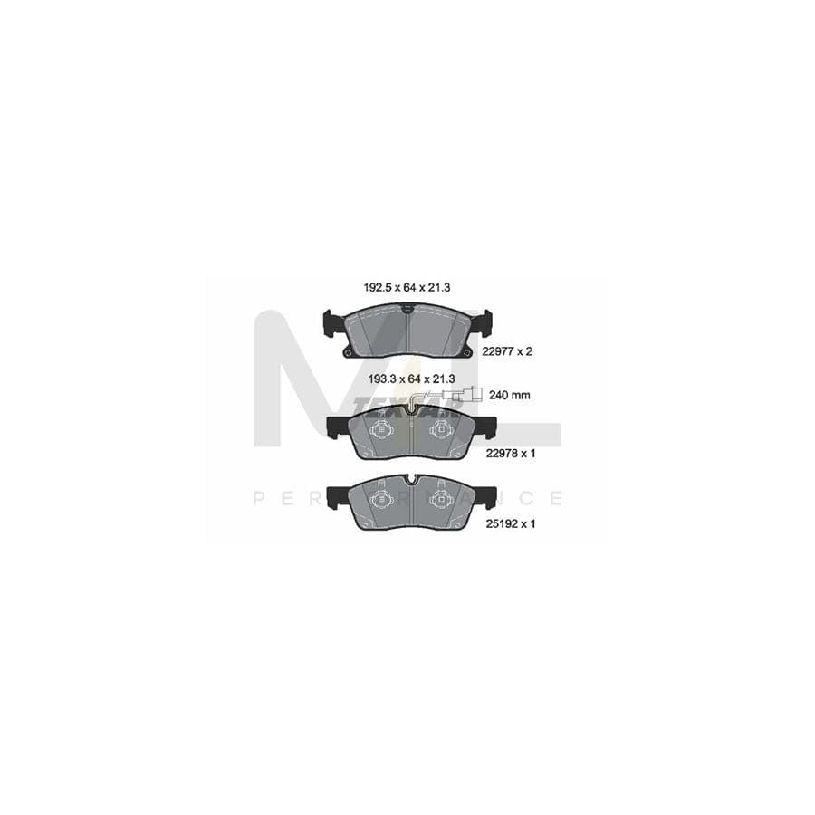 TEXTAR 2297701 Brake pad set for MASERATI Levante Off-Road (M161) incl. wear warning contact