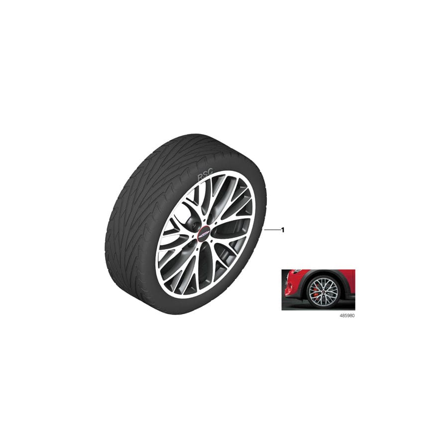 Genuine BMW Mini 36112287935 F56 F55 Compl. Set Of Black Summer Wheels 205/40R18 86W (Inc. One First, Cooper S & Cooper SD)