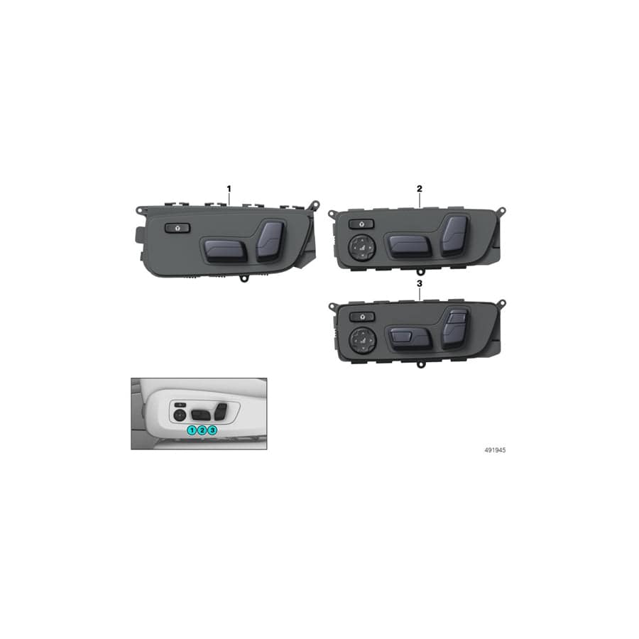 Genuine BMW 61316801479 G07 G05 G06 Seat Adjustment Switch, Left (Inc. X6 30iX, X6 30dX & X5 25dX)