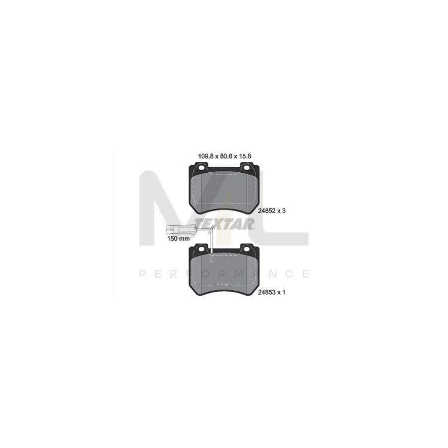 TEXTAR 2485201 Brake pad set with integrated wear warning contact