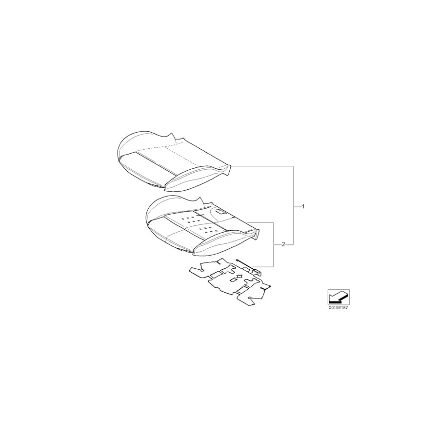 Genuine BMW 52109144219 E90 E91 Seat Upholstery, Leather GRAU (Inc. 325i, 328xi & 330xi)