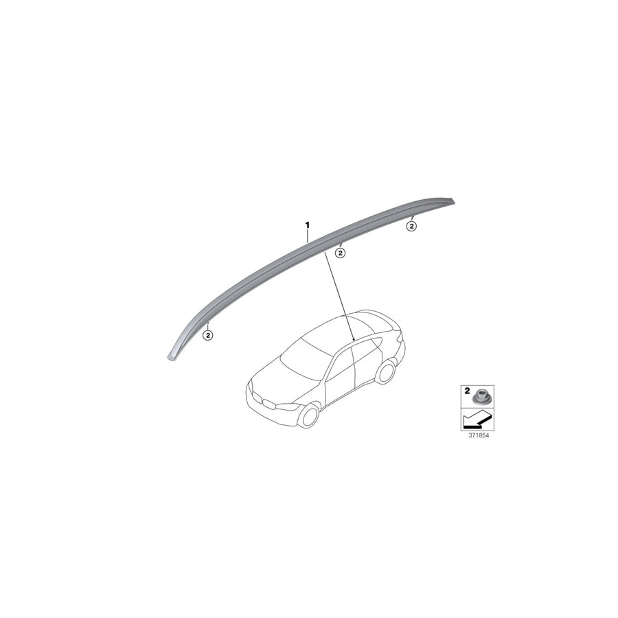 Genuine BMW 51137333532 Roof Rail, Silver, Satin-Finish, Right (Inc. X6 28iX, X6 M & X6 35i)